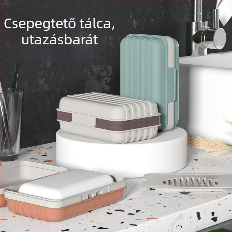 Fedéllel ellátott vastag szappan-doboz utazáshoz, hordozható szappantartó, stílusos otthoni szappontartó