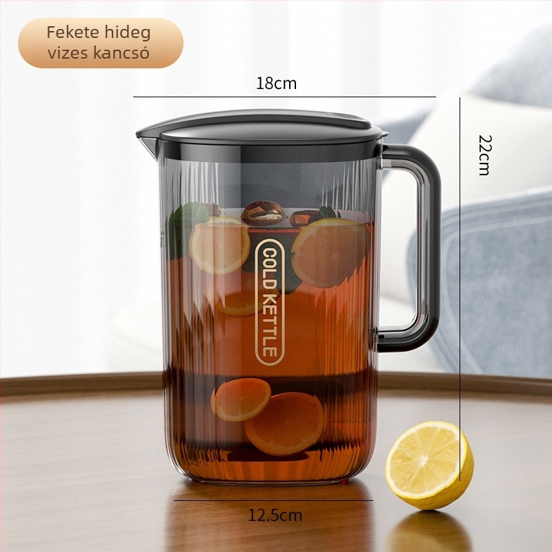 Nagy kapacitású hidegvíz-palack és pohár készlet, hőálló, robbanásbiztos műanyag, átlátszó gyümölcslé tartály, otthoni használatra