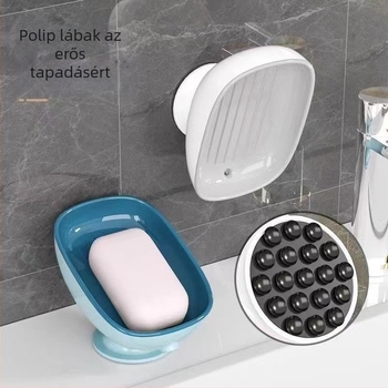Otthoni használatra szappantartó falra szerelve, vízelvezető kialakítás, víz felhalmozódása nélkül, szívókoronggal, fürdőszoba, minimalist stílus, kreatív új dizájn