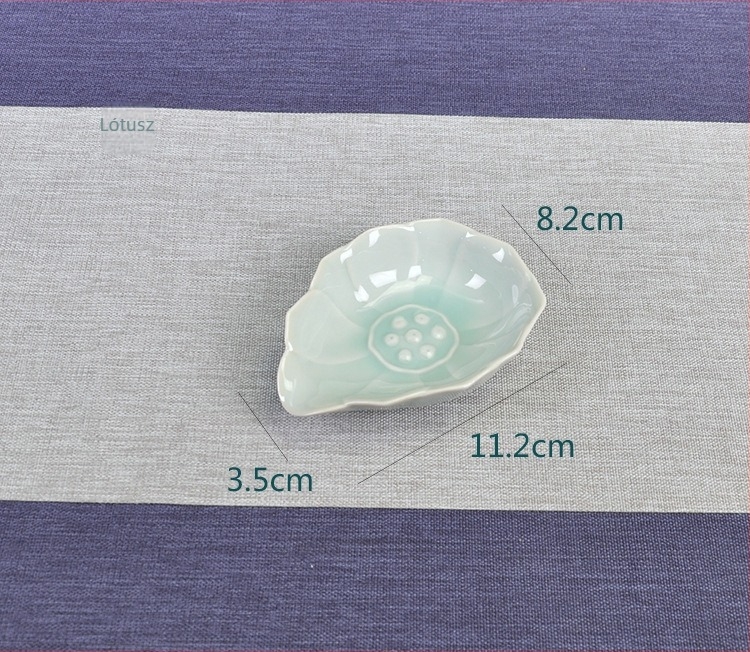Celadon porcelán Gongfu tea szertartás kiegészítőinek készlet logóval
