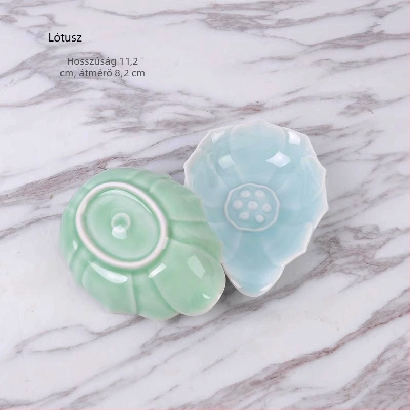 Celadon porcelán Gongfu tea szertartás kiegészítőinek készlet logóval