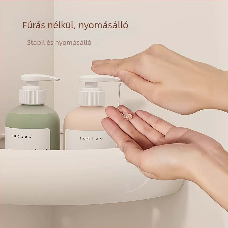 Tejfehér falra szerelhető fürdőszobai tárolópolc, toalett és mosdó számára, fúrás nélküli telepítés