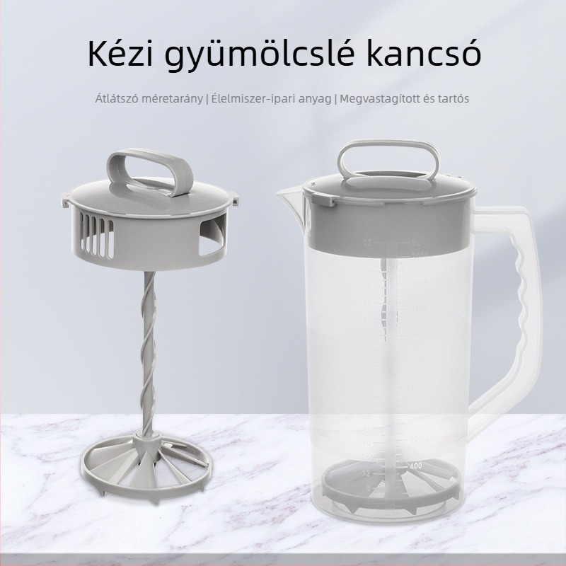 Kézi gyümölcsprés és infúzor teához és kávéhoz, élelmiszer-minőségű PP anyagú hideg vízhez való palack citromszeletekkel
