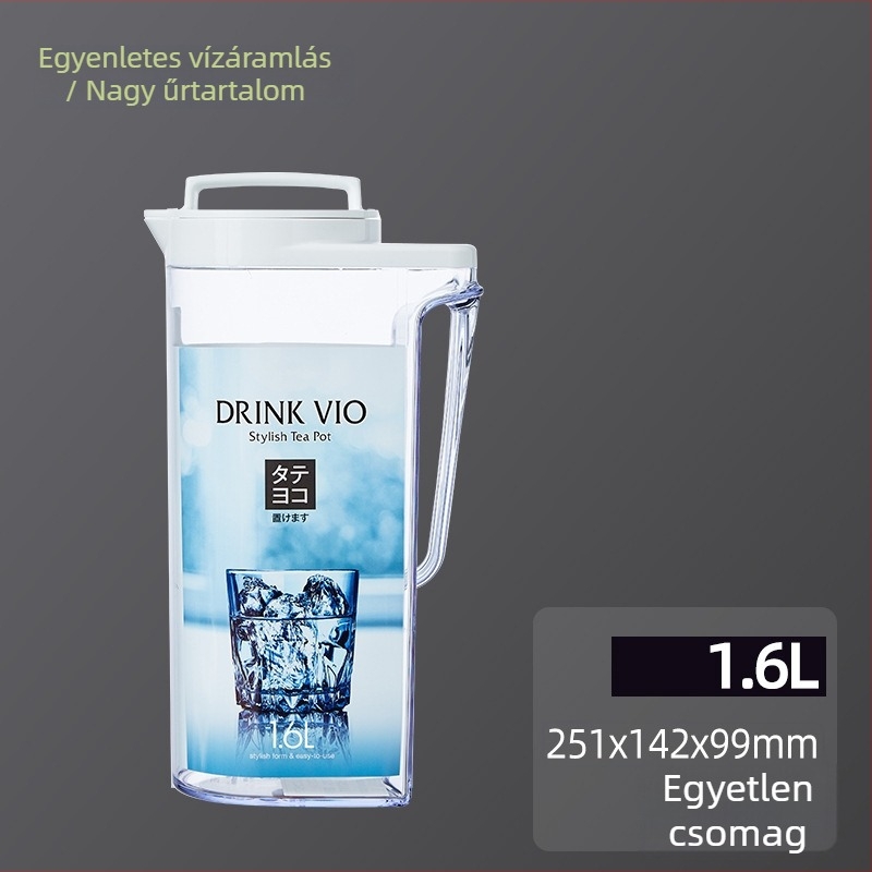 Családi nagy kapacitású hidegvíz-palack széles nyílással, hőálló, csavaros lezáró kupakkal, ideális gyümölcslevekhez, tejhez, teához és hideg vízhez
