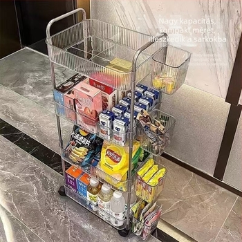 Személyre szabható akril négy emeletes snackkocsi fürdőszobai és tárolási felhasználásra