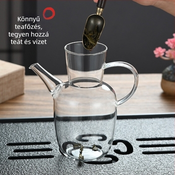 Boroszilikát üveg teáskészlet bambusz-ízület formájú poharakkal, nagy kapacitású, kínai Song-stílusú dizájn, logó testreszabása lehetséges