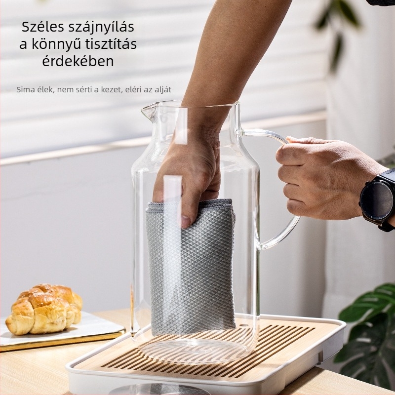 3800 ml-es boroszilikát üvegből készült vízkanna, nagy kapacitású, hőálló, otthoni használatra