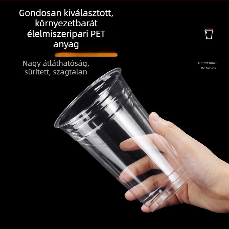 Egyszer használatos kávés pohár, 98 mm-es átmérővel, ideális jegeskávéhoz és hideg italokhoz, elvihető, 500–700 ml