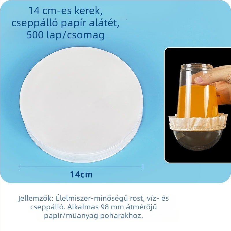 Egyszer használatos kávés pohár, 98 mm-es átmérővel, ideális jegeskávéhoz és hideg italokhoz, elvihető, 500–700 ml