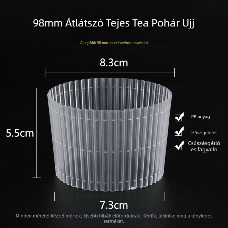 Egyszer használatos kávés pohár, 98 mm-es átmérővel, ideális jegeskávéhoz és hideg italokhoz, elvihető, 500–700 ml