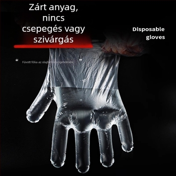 Egyszer használatos kesztyűk éttermi és otthoni használatra, vastagabb PE fólia, tartós átlátszó kesztyűk, nagy méret, élelmiszer-kezeléshez