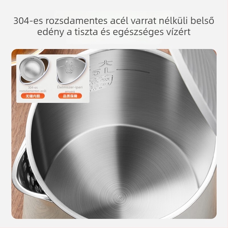 Supor 1,5 literes elektromos teáskanna oldalsó hőmérséklet-kijelzővel, érintéses vezérléssel, 5 fokozatú hőmérséklet-szabályozással, 304-es rozsdamentes acél