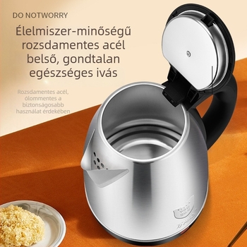 Wanlida elektromos vízforraló, 2 L, rozsdamentes acél, automatikus kikapcsolás, 1500 W, gyors felfűtés