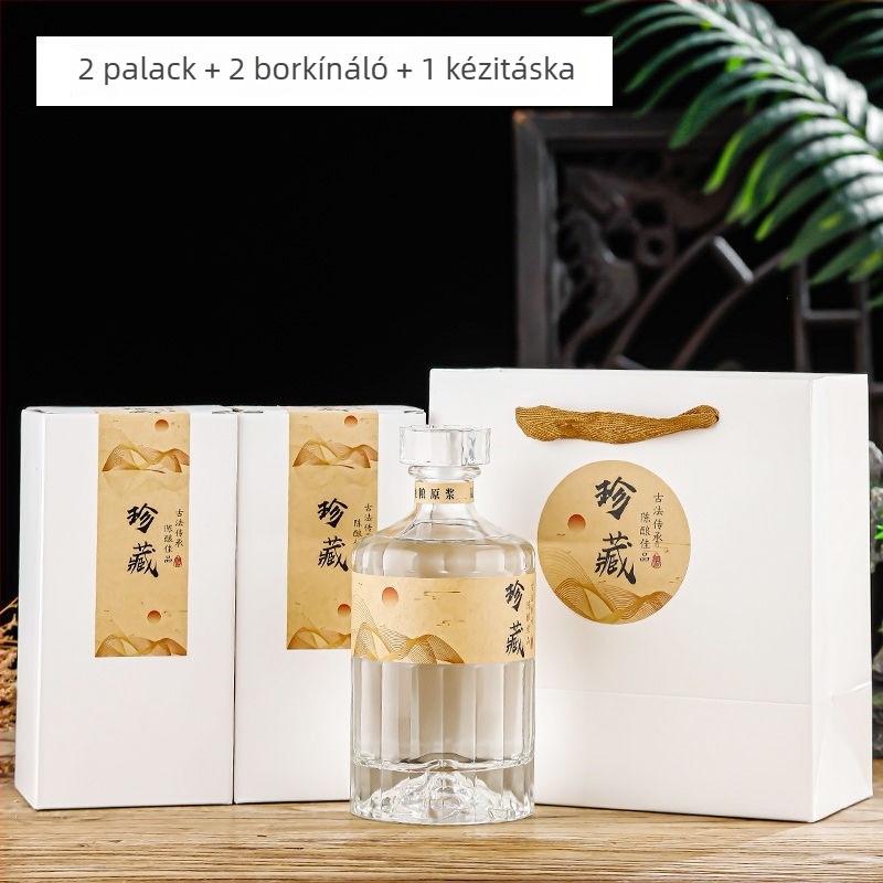 Átlátszó üvegek borosüvegek fedéllel, dobozos készlet otthoni borkészítéshez és esküvői rendezvényekhez