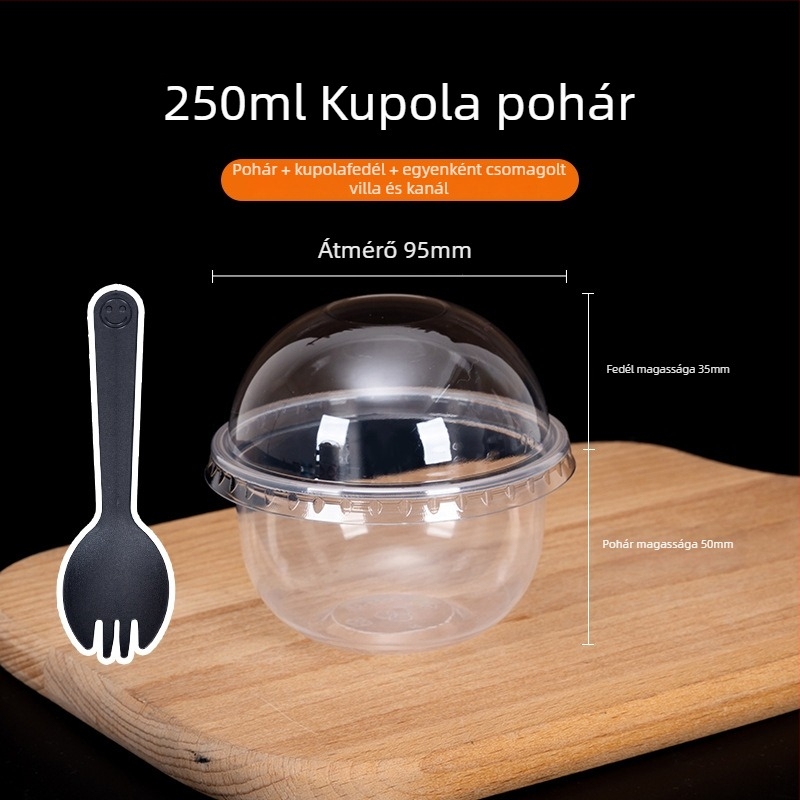 360 ml-es egyszer használatos desszert pohár boba teához és sundae-hoz, U-formájú teás pohár