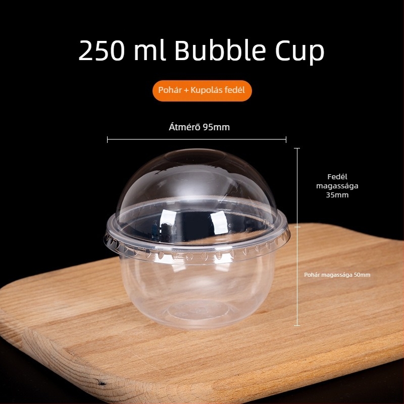 360 ml-es egyszer használatos desszert pohár boba teához és sundae-hoz, U-formájú teás pohár