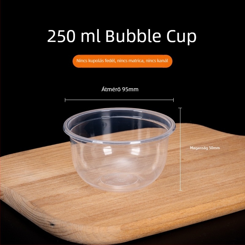 360 ml-es egyszer használatos desszert pohár boba teához és sundae-hoz, U-formájú teás pohár
