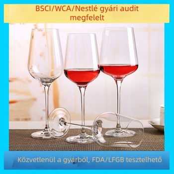 Kristály vörösboros pohár készlet, 6–10 darab, 301-400 ml, hosszú szárú poharak