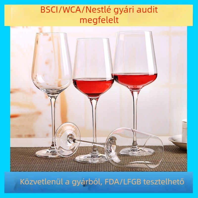 Kristály vörösboros pohár készlet, 6–10 darab, 301-400 ml, hosszú szárú poharak