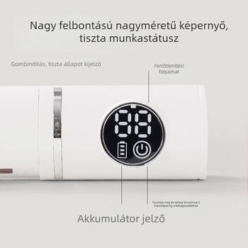 Intelligens UV-fogkefetisztító, újratölthető, falra szerelhető, fúrás nélkül, 4 rekesz, levegőn száradó