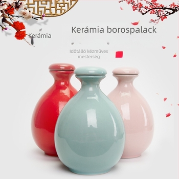 Piros kerámia borosüveg, 500 ml, antik hatású