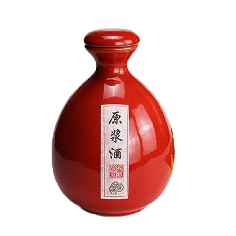 Piros kerámia borosüveg, 500 ml, antik hatású