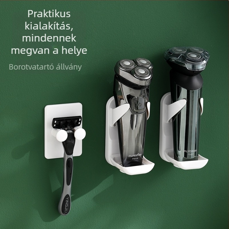 FaSoLa lyukasztás nélküli borotvafogó és elektromos borotva tárolópolc a fürdőszobában