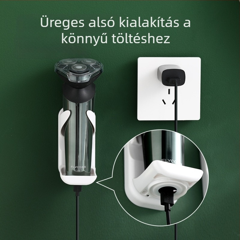 FaSoLa lyukasztás nélküli borotvafogó és elektromos borotva tárolópolc a fürdőszobában
