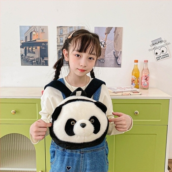 Puha plüss keresztpántos táska virágos panda mintával és aranyos plüss panda babával