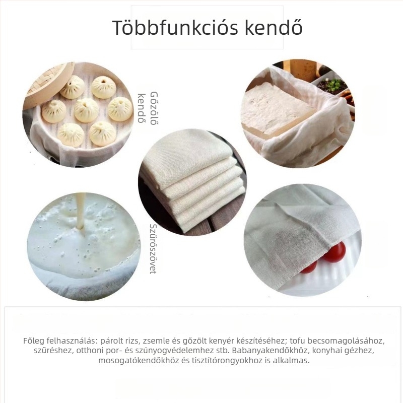 Élelmiszer-minőségű tiszta pamut géz szűrőanyag, otthoni használatra, finom hálószövet a szójatej és tofu szűréséhez, rizs párolásához