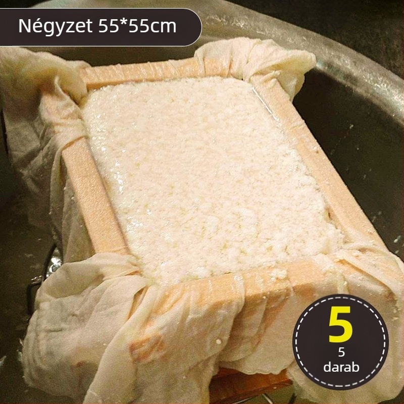 Élelmiszer-minőségű tiszta pamut géz szűrőanyag, otthoni használatra, finom hálószövet a szójatej és tofu szűréséhez, rizs párolásához