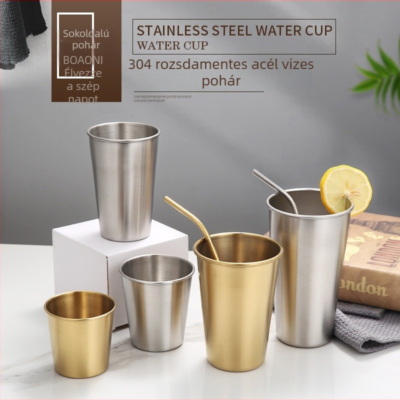 Egyrétegű 304 rozsdamentes acél söröspohár, 400–500 ml, egyedi gravírozás