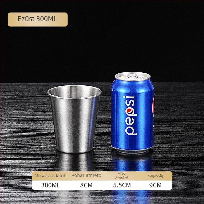 Egyrétegű 304 rozsdamentes acél söröspohár, 400–500 ml, egyedi gravírozás