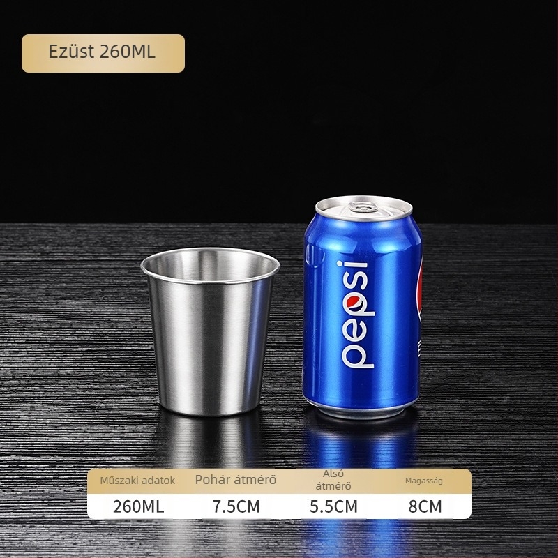 Egyrétegű 304 rozsdamentes acél söröspohár, 400–500 ml, egyedi gravírozás