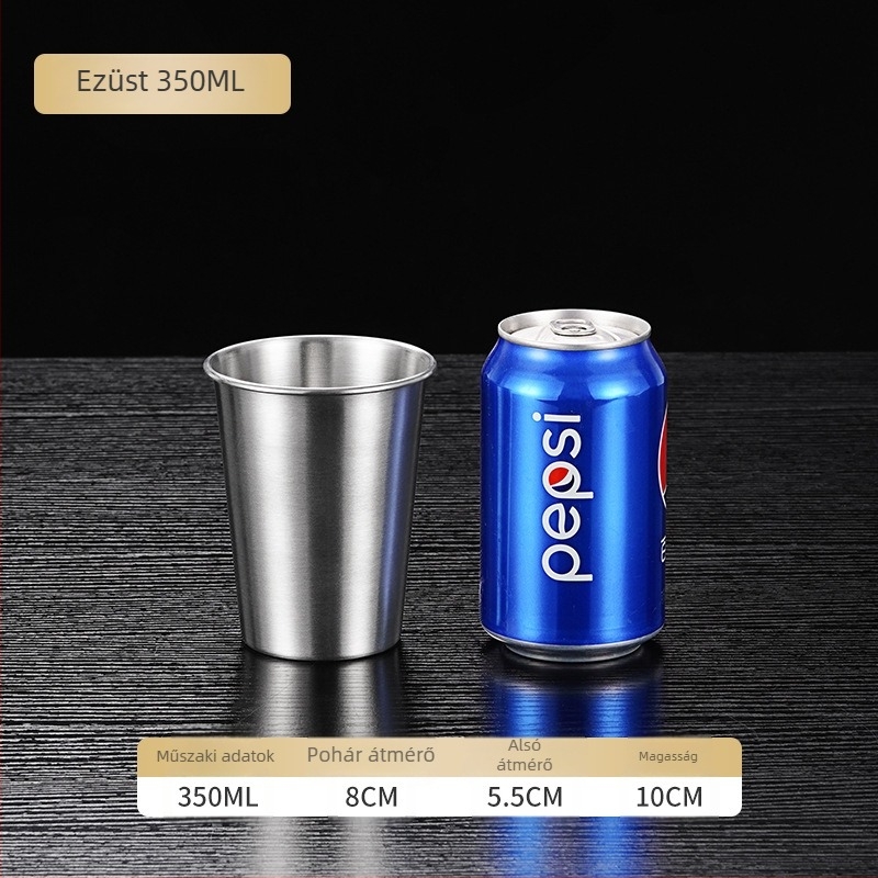 Egyrétegű 304 rozsdamentes acél söröspohár, 400–500 ml, egyedi gravírozás