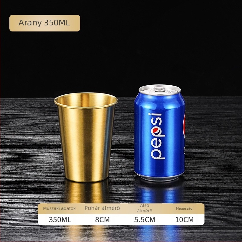 Egyrétegű 304 rozsdamentes acél söröspohár, 400–500 ml, egyedi gravírozás