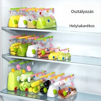 Élelmiszer-minőségű zárható tasak, vastagabb háztartási zipzáras tasak, zárható tasak hűtőszekrényhez és fagyasztóhoz, porcionalásra