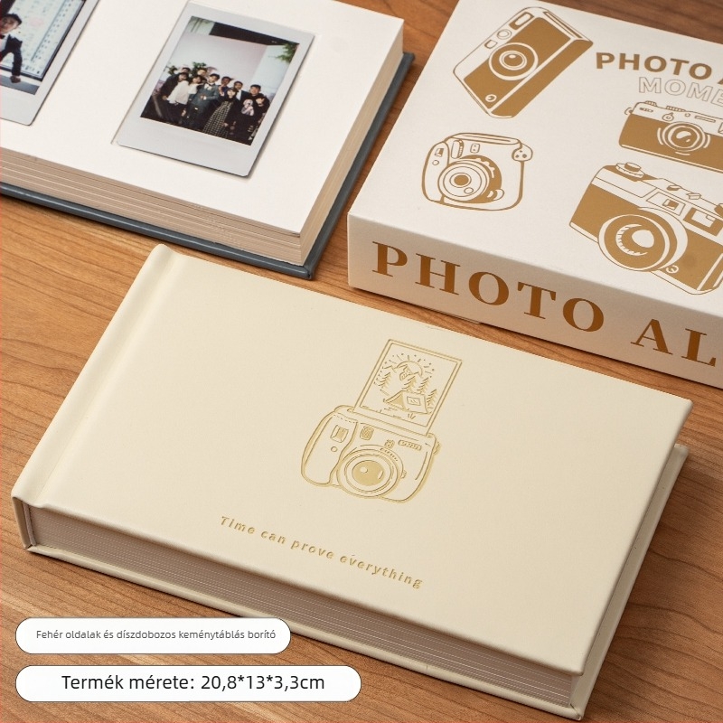 Mini Polaroid fotóalbum kártyaoldalakkal és írható betétekkel – kompakt azonnali fotóalbum