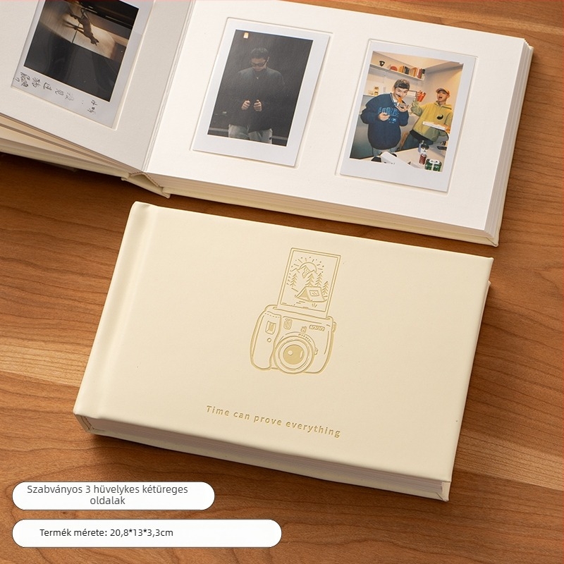 Mini Polaroid fotóalbum kártyaoldalakkal és írható betétekkel – kompakt azonnali fotóalbum