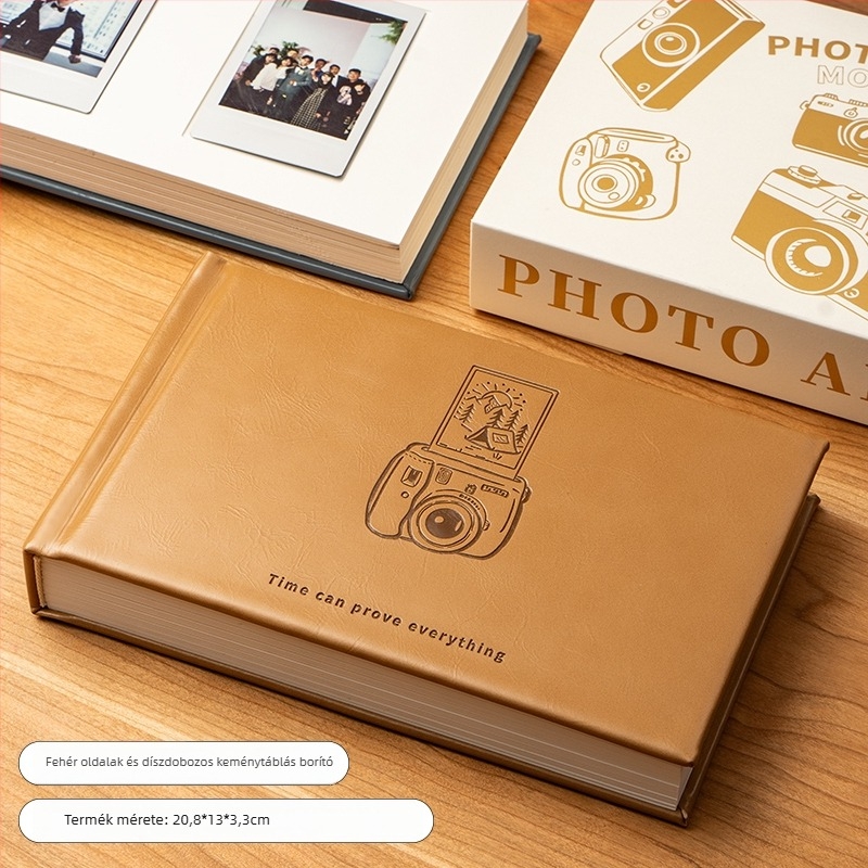 Mini Polaroid fotóalbum kártyaoldalakkal és írható betétekkel – kompakt azonnali fotóalbum