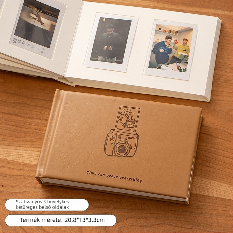 Mini Polaroid fotóalbum kártyaoldalakkal és írható betétekkel – kompakt azonnali fotóalbum