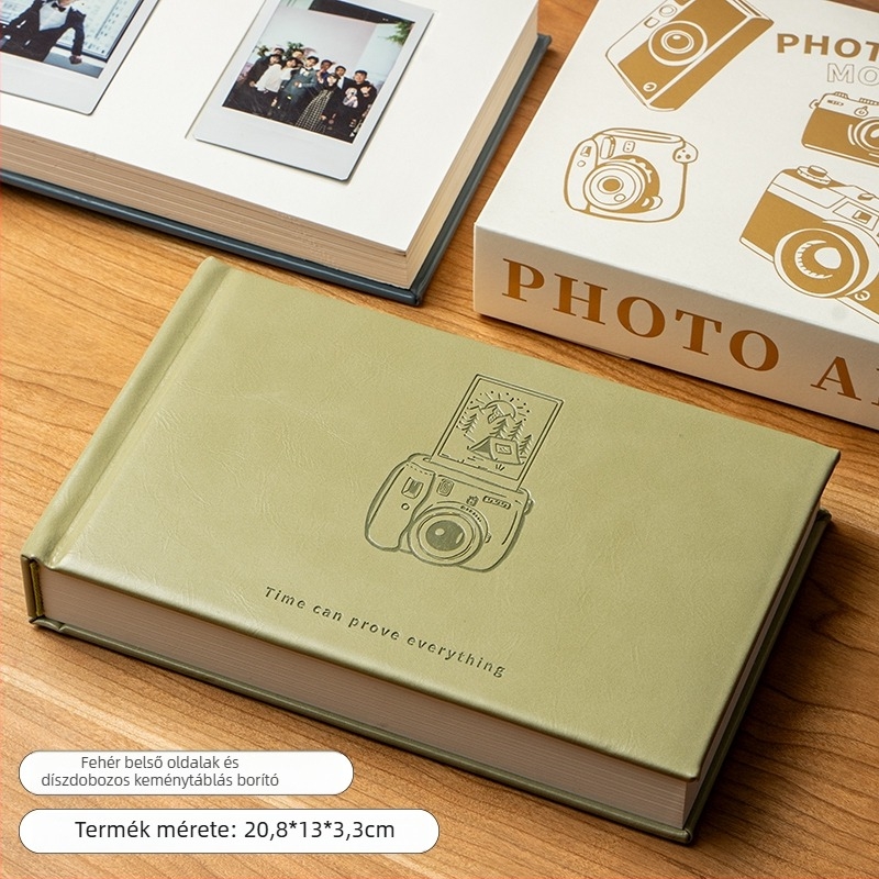 Mini Polaroid fotóalbum kártyaoldalakkal és írható betétekkel – kompakt azonnali fotóalbum