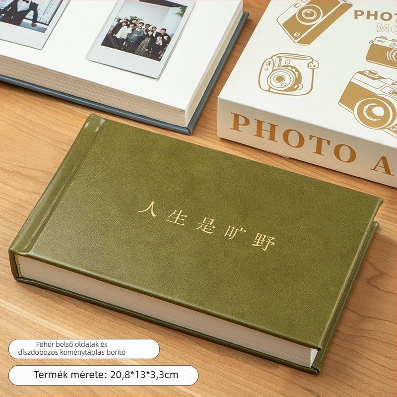 Mini Polaroid fotóalbum kártyaoldalakkal és írható betétekkel – kompakt azonnali fotóalbum
