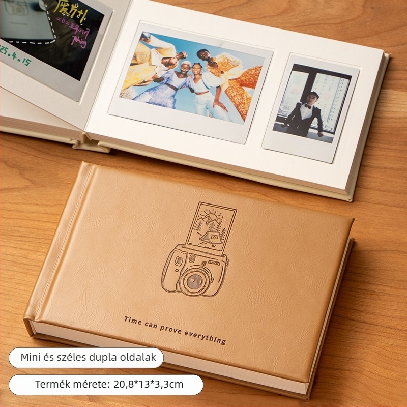 Mini Polaroid fotóalbum kártyaoldalakkal és írható betétekkel – kompakt azonnali fotóalbum