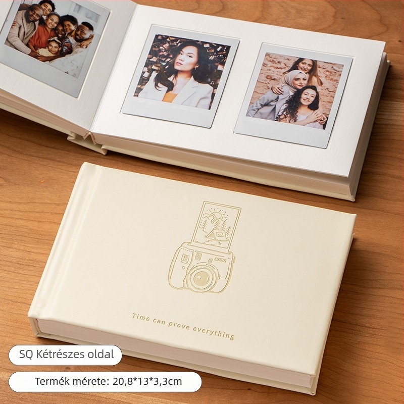 Mini Polaroid fotóalbum kártyaoldalakkal és írható betétekkel – kompakt azonnali fotóalbum