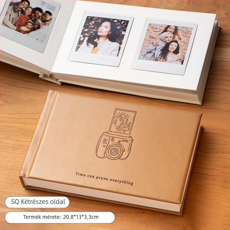Mini Polaroid fotóalbum kártyaoldalakkal és írható betétekkel – kompakt azonnali fotóalbum