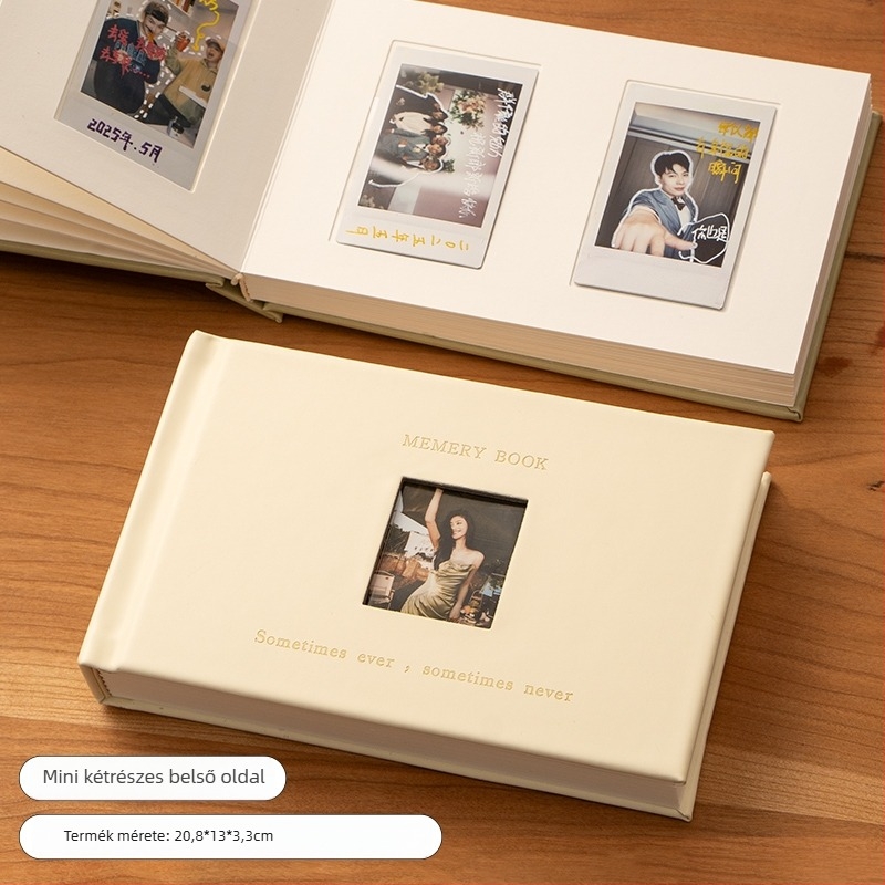 Mini Polaroid fotóalbum kártyaoldalakkal és írható betétekkel – kompakt azonnali fotóalbum