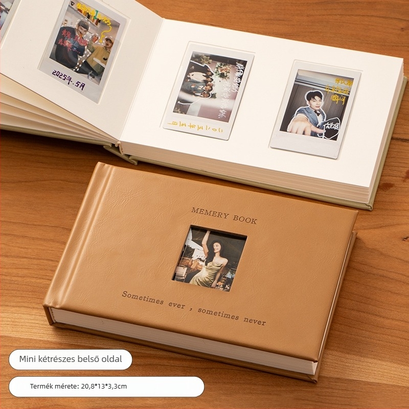 Mini Polaroid fotóalbum kártyaoldalakkal és írható betétekkel – kompakt azonnali fotóalbum