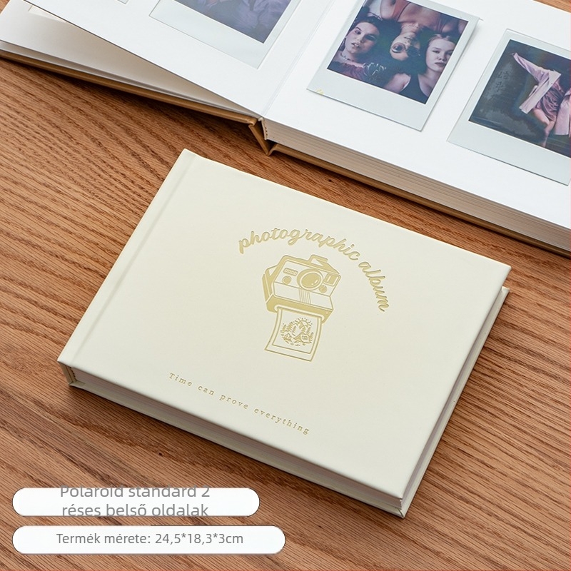 Mini Polaroid fotóalbum kártyaoldalakkal és írható betétekkel – kompakt azonnali fotóalbum