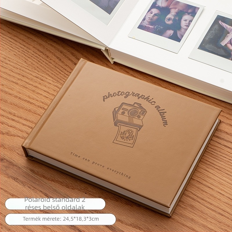 Mini Polaroid fotóalbum kártyaoldalakkal és írható betétekkel – kompakt azonnali fotóalbum